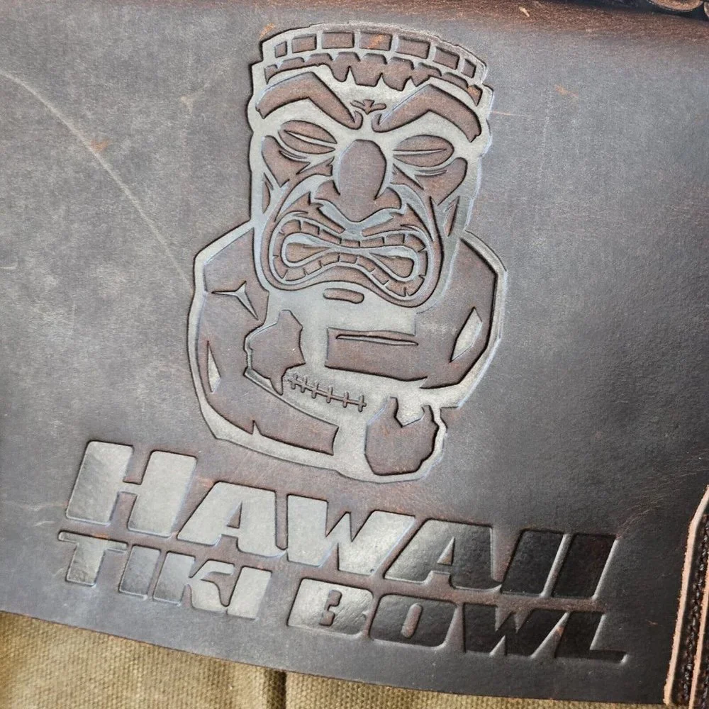 HTF‎ Rare Hawaii Tiki Bowl Football Briefcase Messenger Crossbody Bag Travel